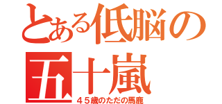 とある低脳の五十嵐（４５歳のただの馬鹿）