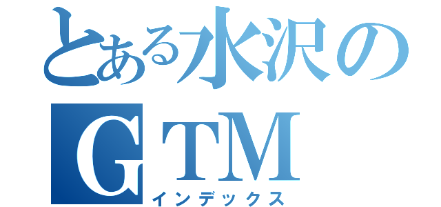 とある水沢のＧＴＭ（インデックス）