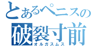 とあるペニスの破裂寸前（オルガスムス）