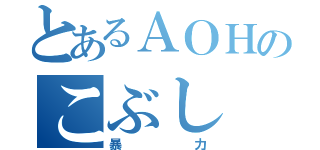 とあるＡＯＨのこぶし（暴力）