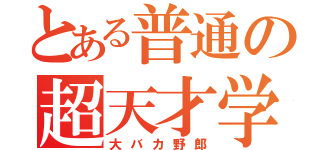 とある普通の超天才学生（大バカ野郎）