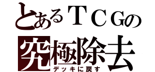 とあるＴＣＧの究極除去（デッキに戻す）