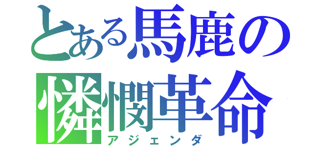 とある馬鹿の憐憫革命（アジェンダ）