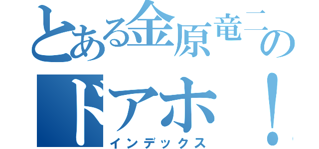 とある金原竜二のドアホ！（インデックス）