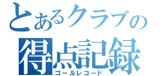 とあるクラブの得点記録（ゴールレコード）