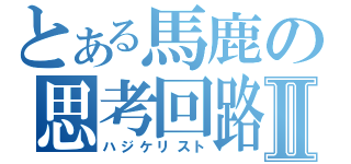 とある馬鹿の思考回路Ⅱ（ハジケリスト）