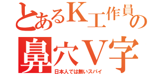 とあるＫ工作員の鼻穴Ｖ字（日本人では無いスパイ）