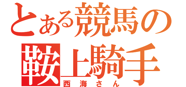 とある競馬の鞍上騎手（西海さん）