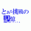 とある挑戦の記憶（トライアル）