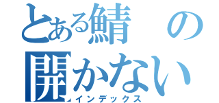 とある鯖の開かない出来事（インデックス）