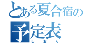 とある夏合宿の予定表（しおり）