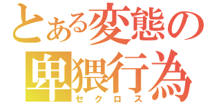 とある変態の卑猥行為（セクロス）