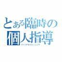 とある臨時の個人指導（パーソナルトレーニング）