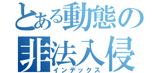 とある動態の非法入侵（インデックス）