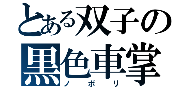 とある双子の黒色車掌（ノボリ）