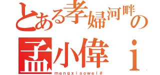 とある孝婦河畔の孟小偉ｉ（ｍｅｎｇｘｉａｏｗｅｉ＃）