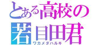 とある高校の若目田君（ワカメダハルキ）