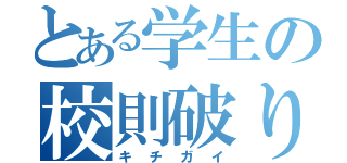 とある学生の校則破り（キチガイ）