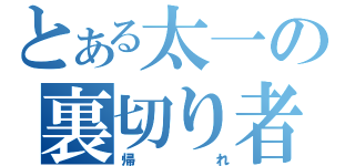 とある太一の裏切り者（帰れ）