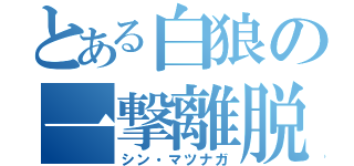 とある白狼の一撃離脱（シン・マツナガ）