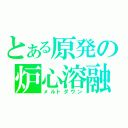 とある原発の炉心溶融（メルトダウン）