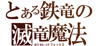 とある鉄竜の滅竜魔法（ガジルレッドフォックス）