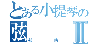 とある小提琴の弦Ⅱ（郁晴）