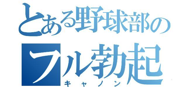 とある野球部のフル勃起（キャノン）