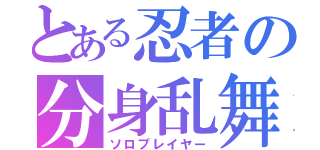 とある忍者の分身乱舞（ソロプレイヤー）