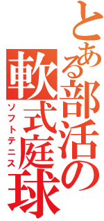 とある部活の軟式庭球（ソフトテニス）