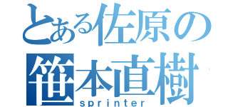 とある佐原の笹本直樹（ｓｐｒｉｎｔｅｒ）