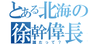 とある北海の徐幹偉長（誰だって？）