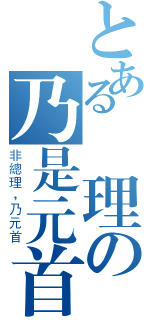 とある總理の乃是元首（非總理，乃元首）