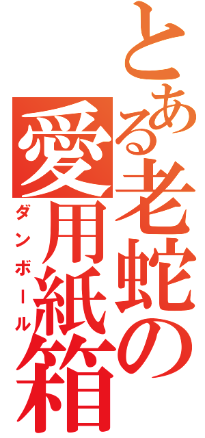 とある老蛇の愛用紙箱（ダンボール）