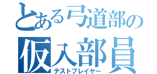 とある弓道部の仮入部員（テストプレイヤー）