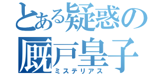 とある疑惑の厩戸皇子（ミステリアス）