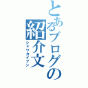 とあるブログの紹介文（ショウカイブン）