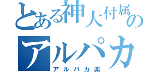 とある神大付属のアルパカ（アルパカ楽）