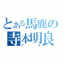 とある馬鹿の寺本明良（アホ）