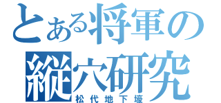 とある将軍の縦穴研究（松代地下壕）