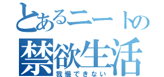 とあるニートの禁欲生活（我慢できない）