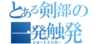 とある剣部の一発触発（ショートトリガー）