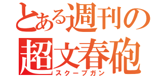 とある週刊の超文春砲（スクープガン）