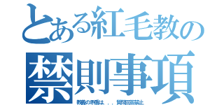 とある紅毛教の禁則事項（教義の矛盾は．．．質問回答禁止）