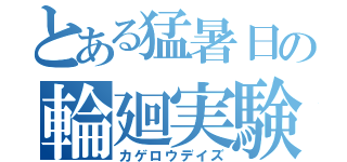 とある猛暑日の輪廻実験（カゲロウデイズ）