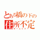 とある橋の下の住所不定（ホームレス）