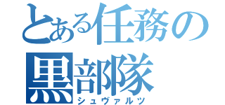 とある任務の黒部隊（シュヴァルツ）