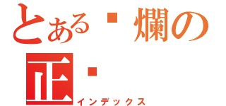 とある唬爛の正夯（インデックス）