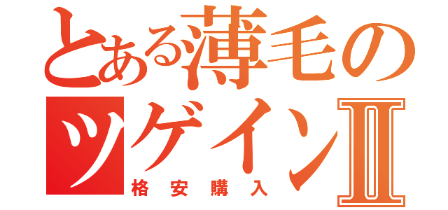 とある薄毛のツゲインⅡ（格安購入）