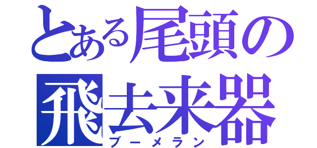 とある尾頭の飛去来器（ブーメラン）